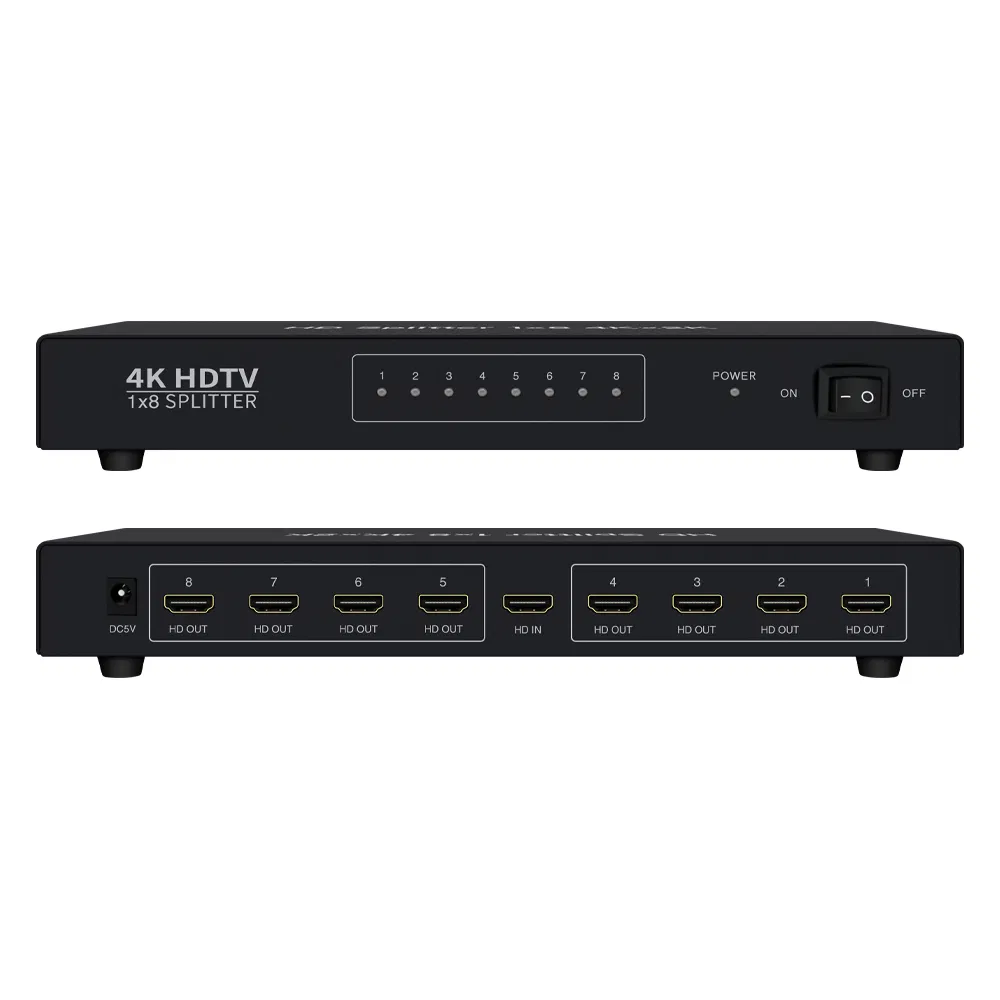 HDMI Splitter 1X8 Home Video Accessories Fortv Stores Exhibition Halls Support 4K@30Hz Hdcp 1.4 1to 8 HDMI Splitter