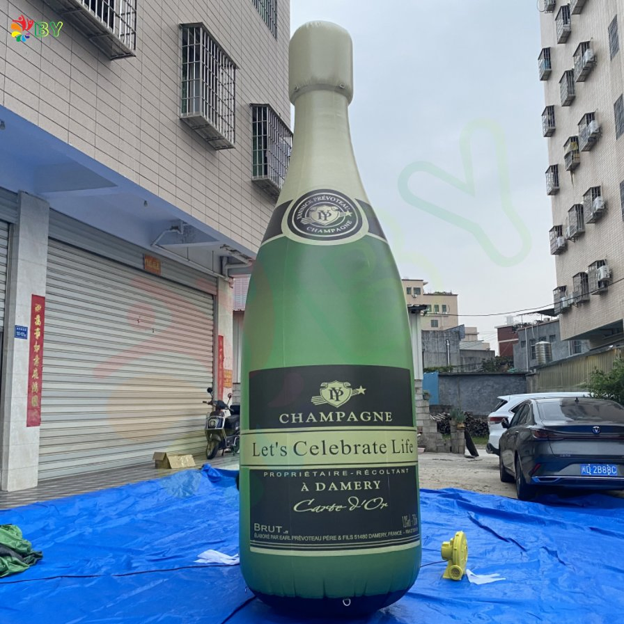 Professional Supplier Custom Make Giant Inflatable Champagne Bottle Balloon for Advertising