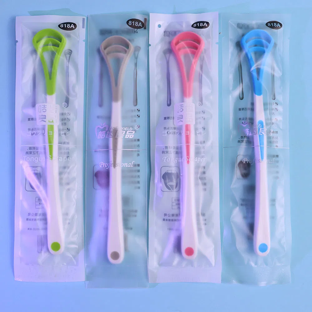 Silicone Plastic Tongue Cleaner Brush Customized Tongue Scraper