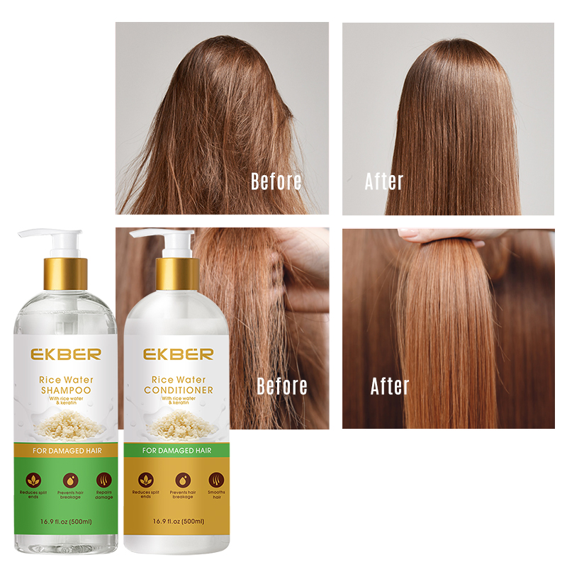 Rice Water Shampoo and Conditioner Private Label 100% Natural Organic Strength & Growth Hair Treatment Hair Care