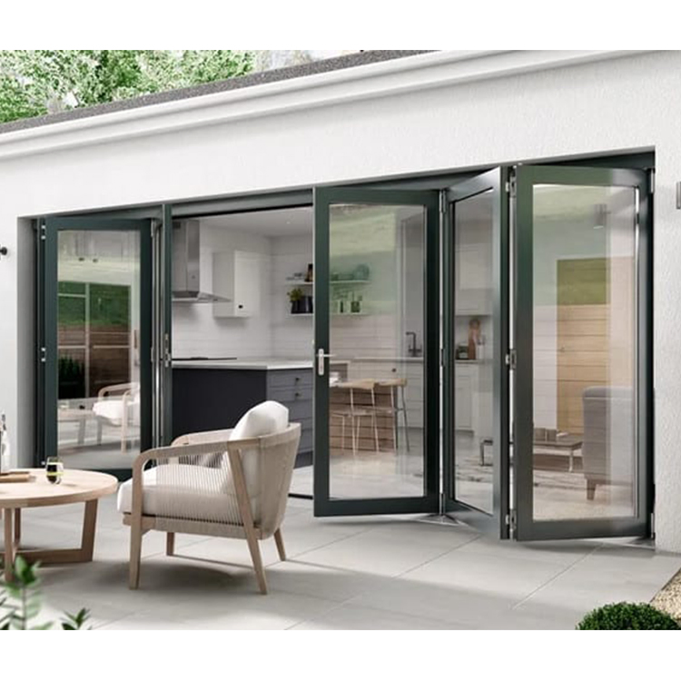 Stylish Double Tempered Glass Folding Door for Enhanced Safety