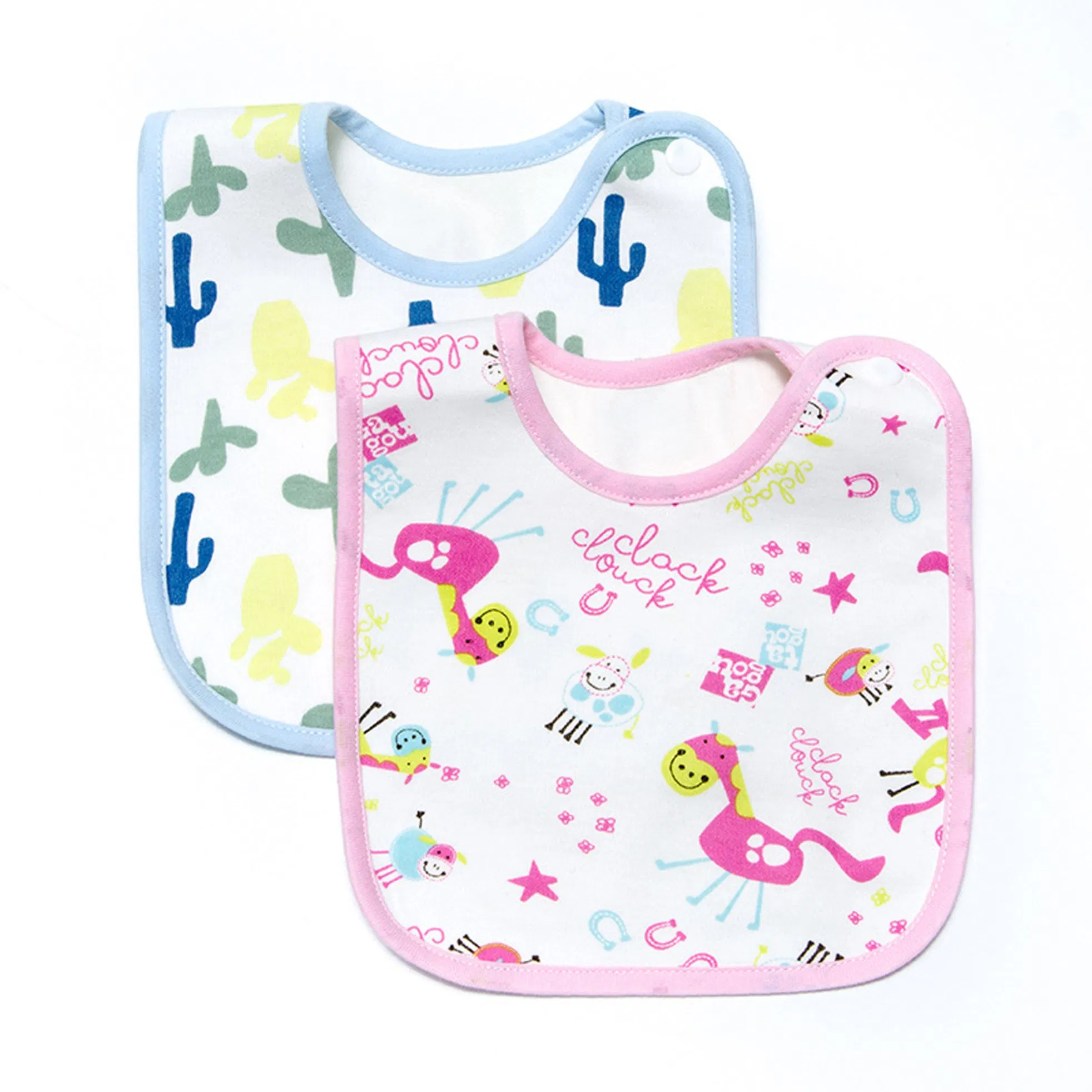 Drool Cloths 100% Organic Cotton with Absorbent Terry Towel Backing 4-Pack Baby Bibs