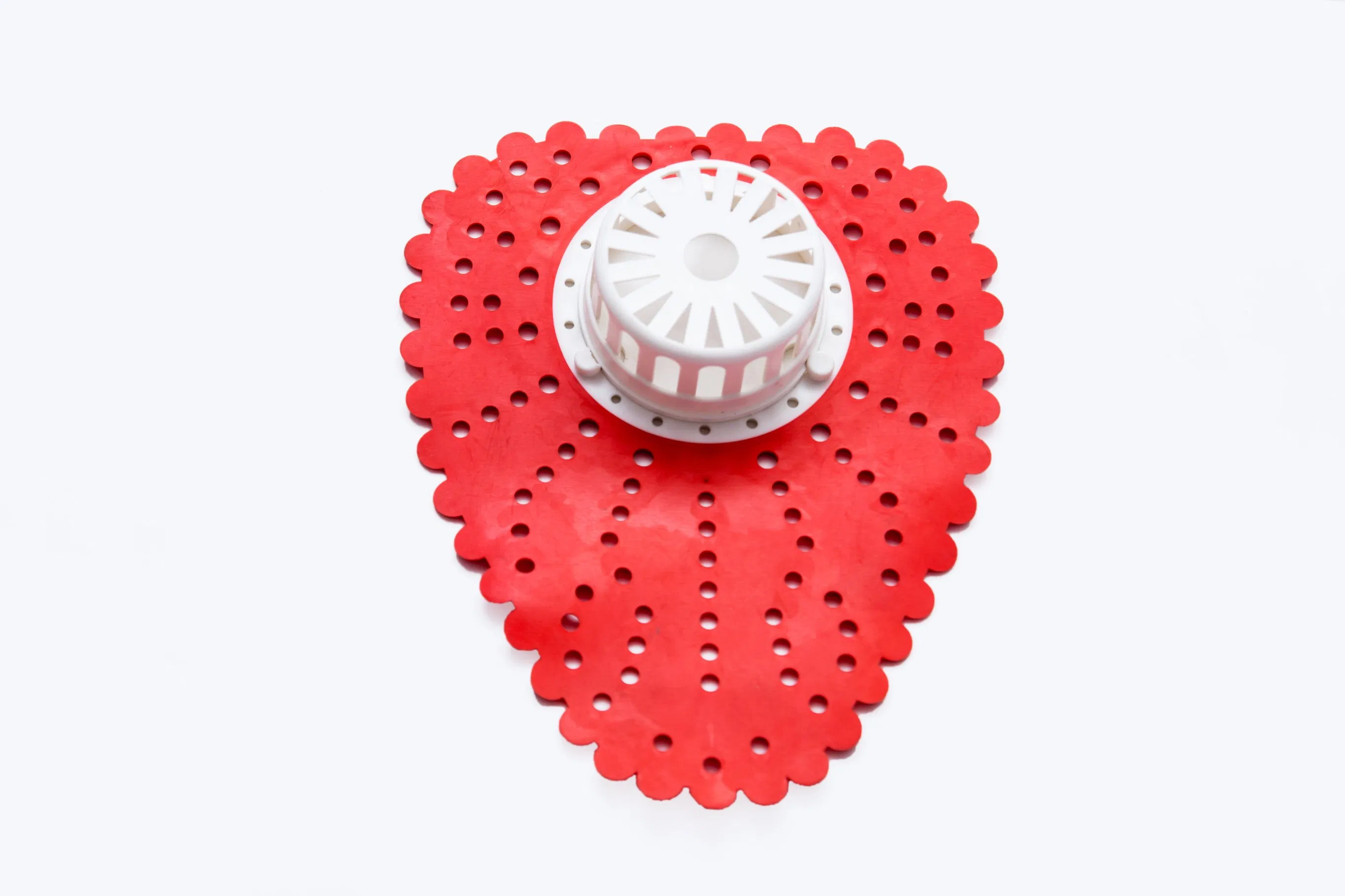Customised Red Plastic Urinal Net--Anti-Clog Filter Core Function