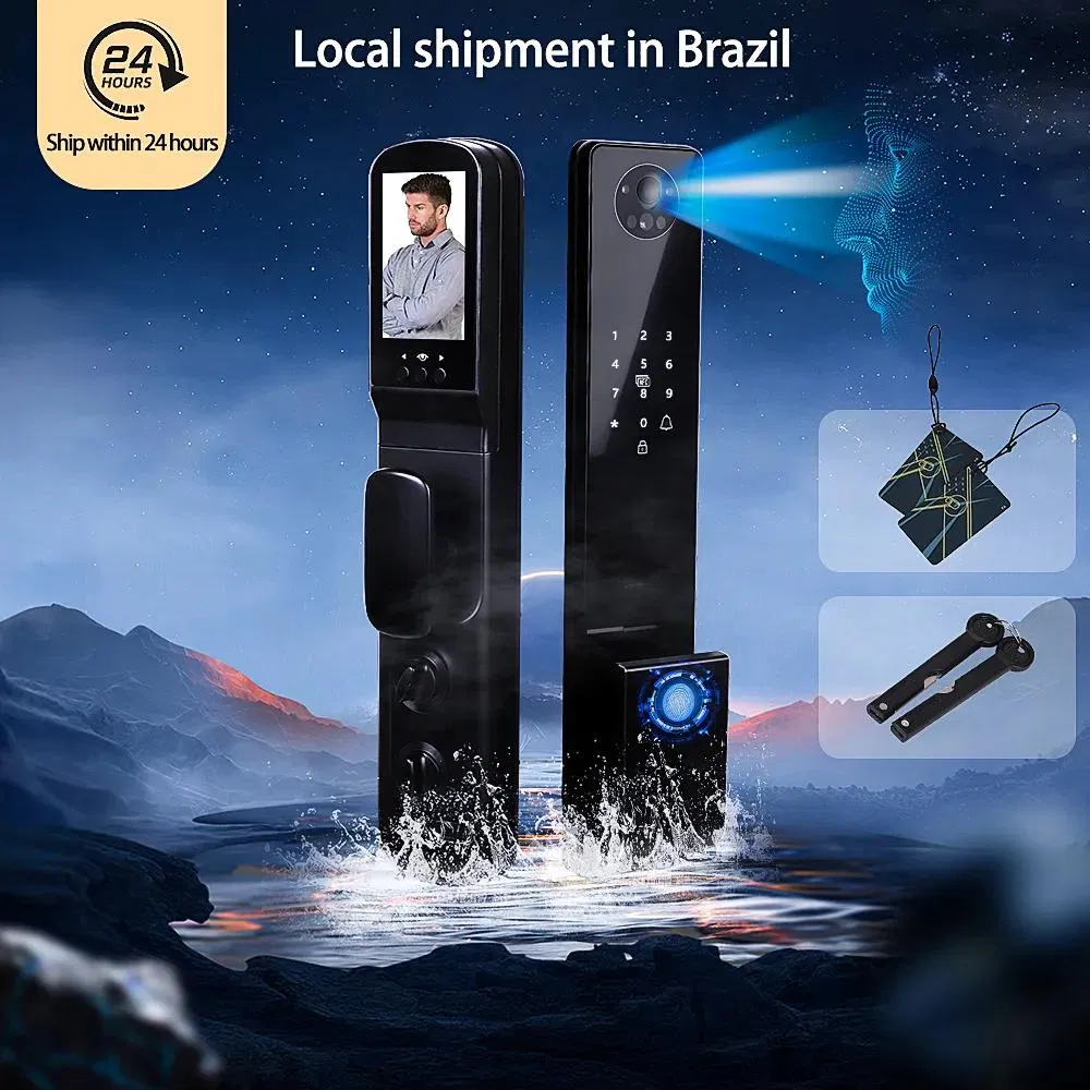 Bingoelec Waterproof Brazil Smart Security Digital Door Lock Facial Recognition Tuya WiFi Door Locks