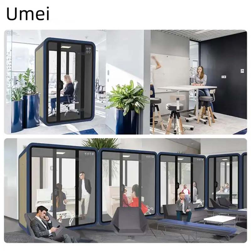 Office Soundproofing Booth with Tempered Glass Meeting Pod