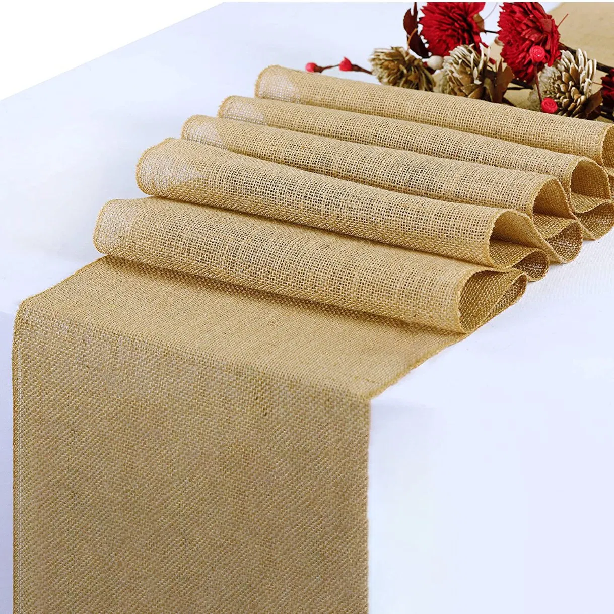 14X120 Inch Home Table Decoration Natural Burlap Table Runner