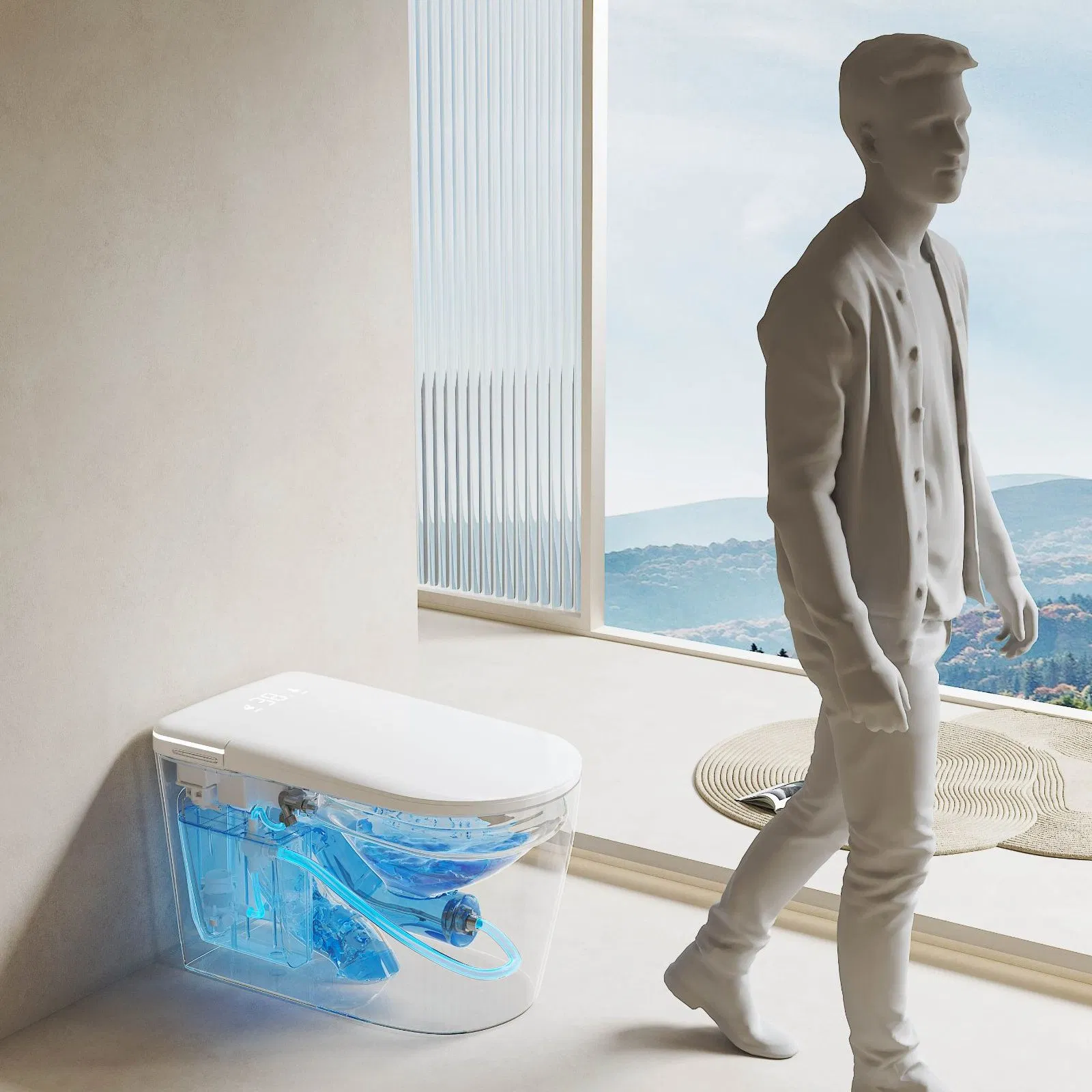 Chaozhou Factory Automatic Sensor Ceramic Wc Smart Toilet for Bathroom