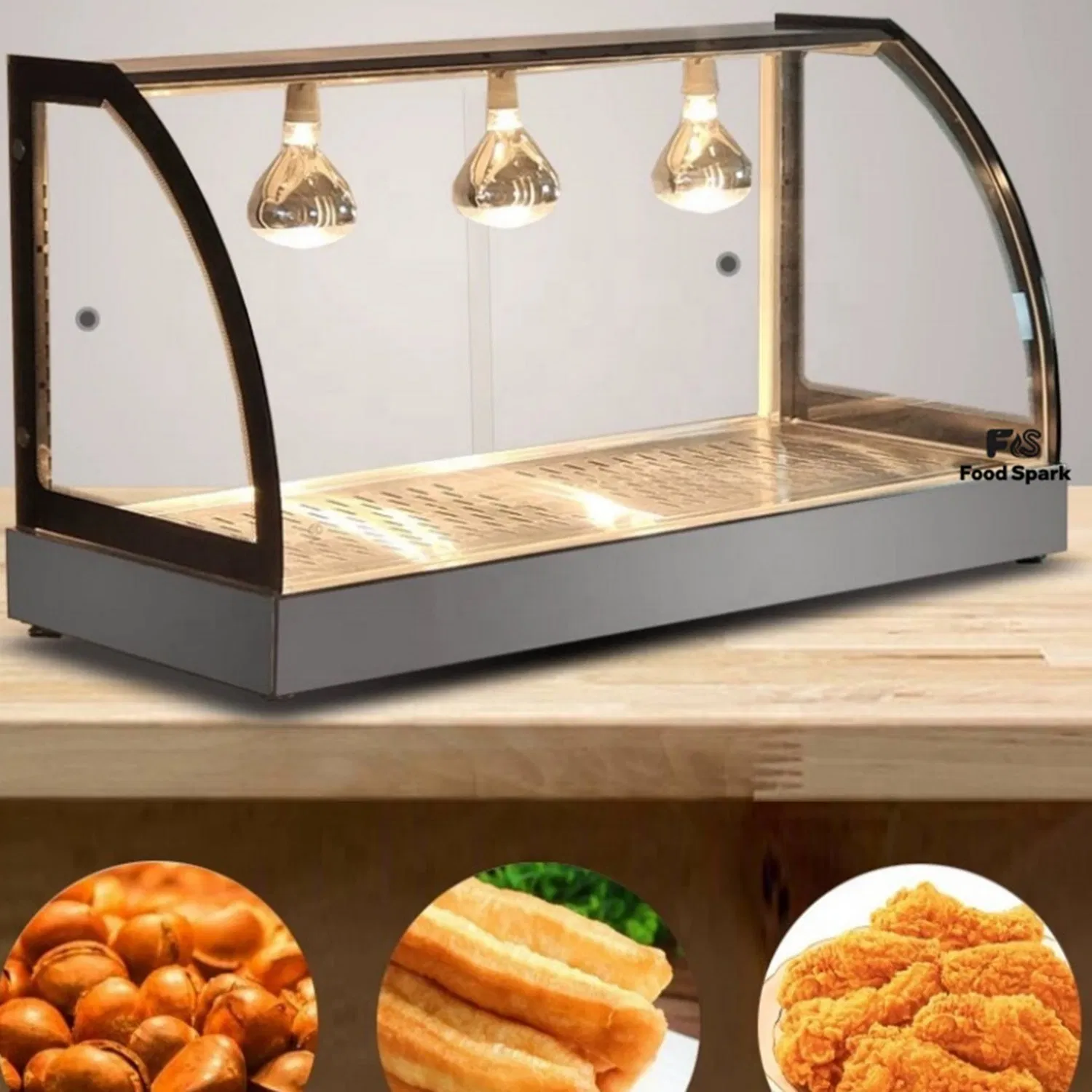 Mobile Food Display Warmer on Lockable Castor Wheels for Flexible Buffet Arrangements