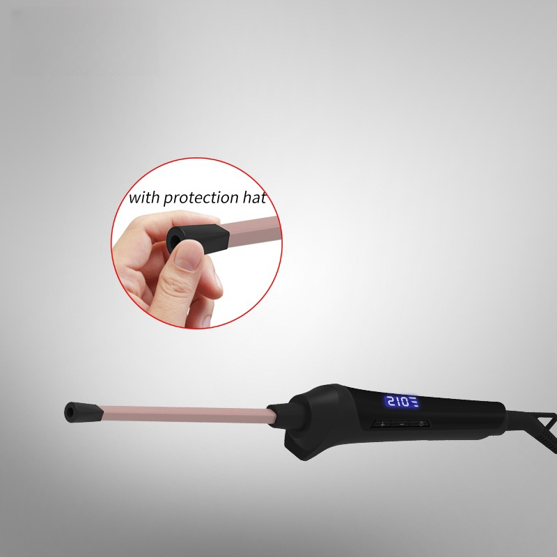 Super Thin Curling Wand Round 10mm Rose Gold Titanium Chopstick Hair Curler Iron