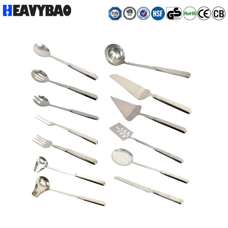 Heavybao Hot Selling Stainless Steel Cookware Sets Slotted Turner Spatulas