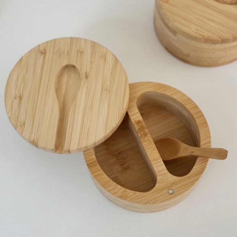 Бамбуковая банка для специй с 5 отделениями