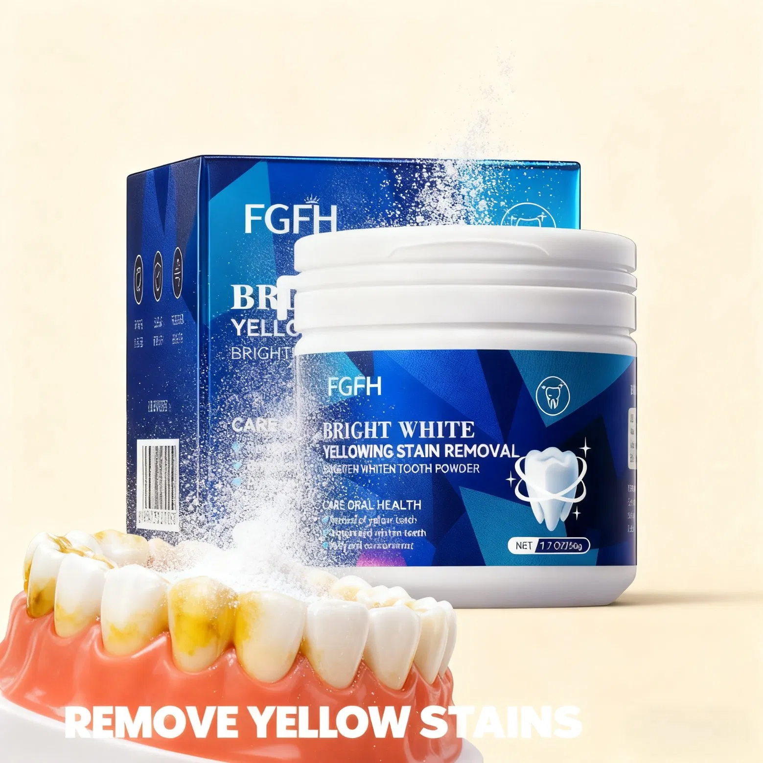 Whitening Tooth Powder Protects Gums Freshens Breath Removes Stains for Home Use