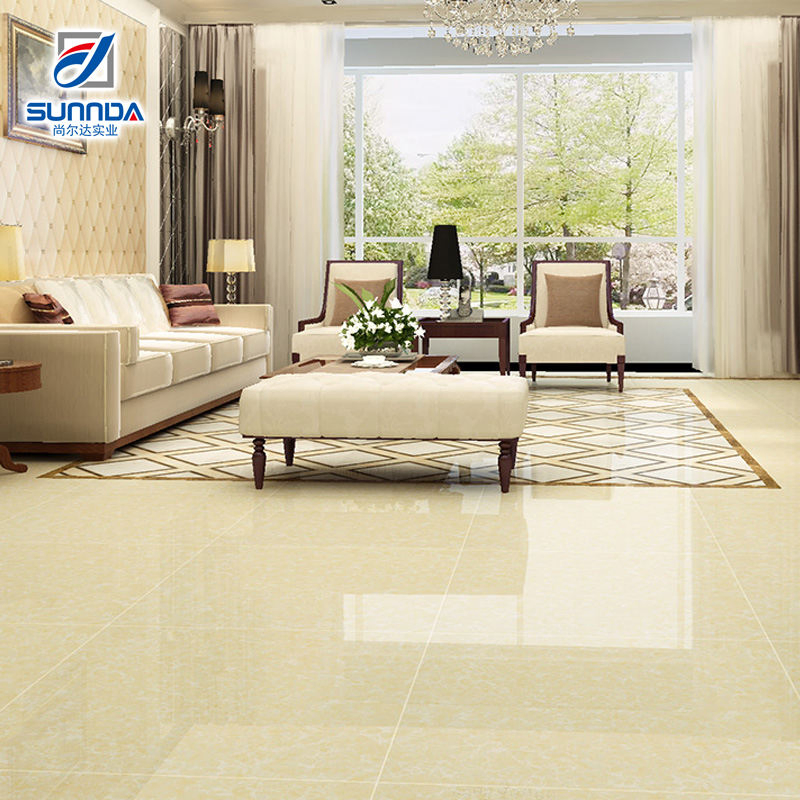 Sunnda Cheap Lvory Yellow Pulati Floor Ceramic Wall Tile 60X60cm 80X80cm Porcelanato Polished Porcelain Tile