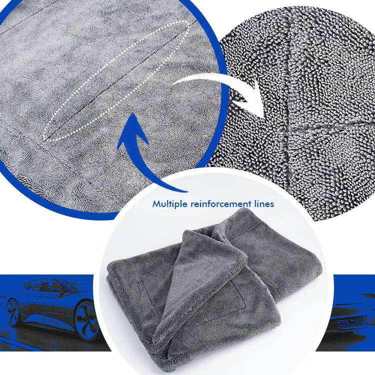 Double Layers Cloth Auto Absorbent Microfiber Twist Loop Drying Car Wash Cleaning Towel