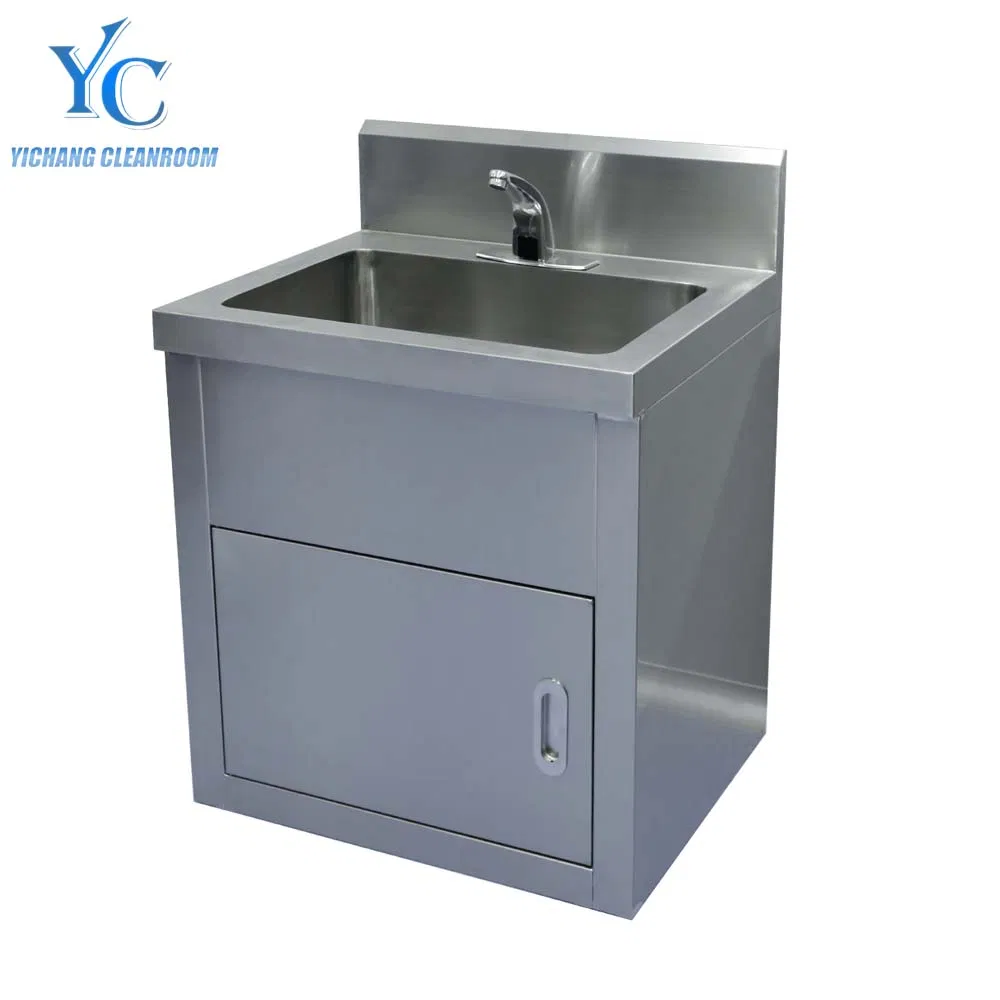 Durable Single Sink Hand Washing Station in Stainless Steel 304