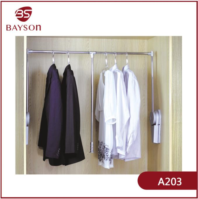 A203 8-15kg Aluminum Bedroom Clothing Rail Lift System Rai