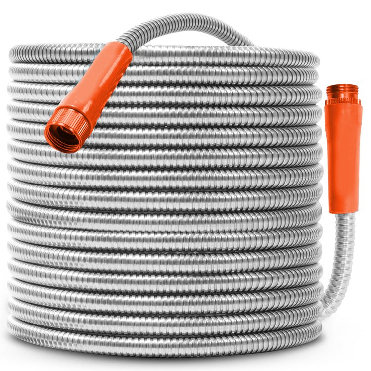 Yardforce Heavy-Duty Puncture Proof Metal Garden Hose 100-Foot 304-Stainless Steel