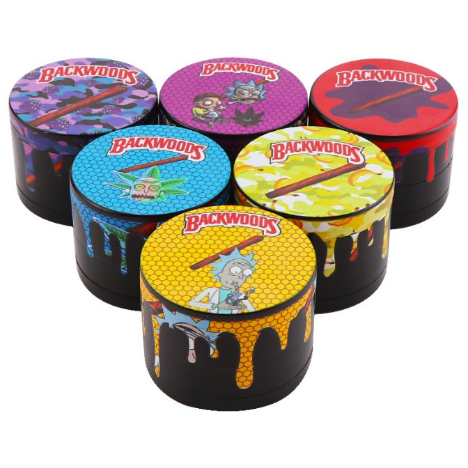 Top Selling New Laser Water Drop Cookies Zinc Alloy Smoke Grinder Four-Layer Laser Smoke Grinder