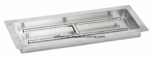 18" X 6" Rectangular Stainless Steel Drop in Fire Pit Pan and Burner