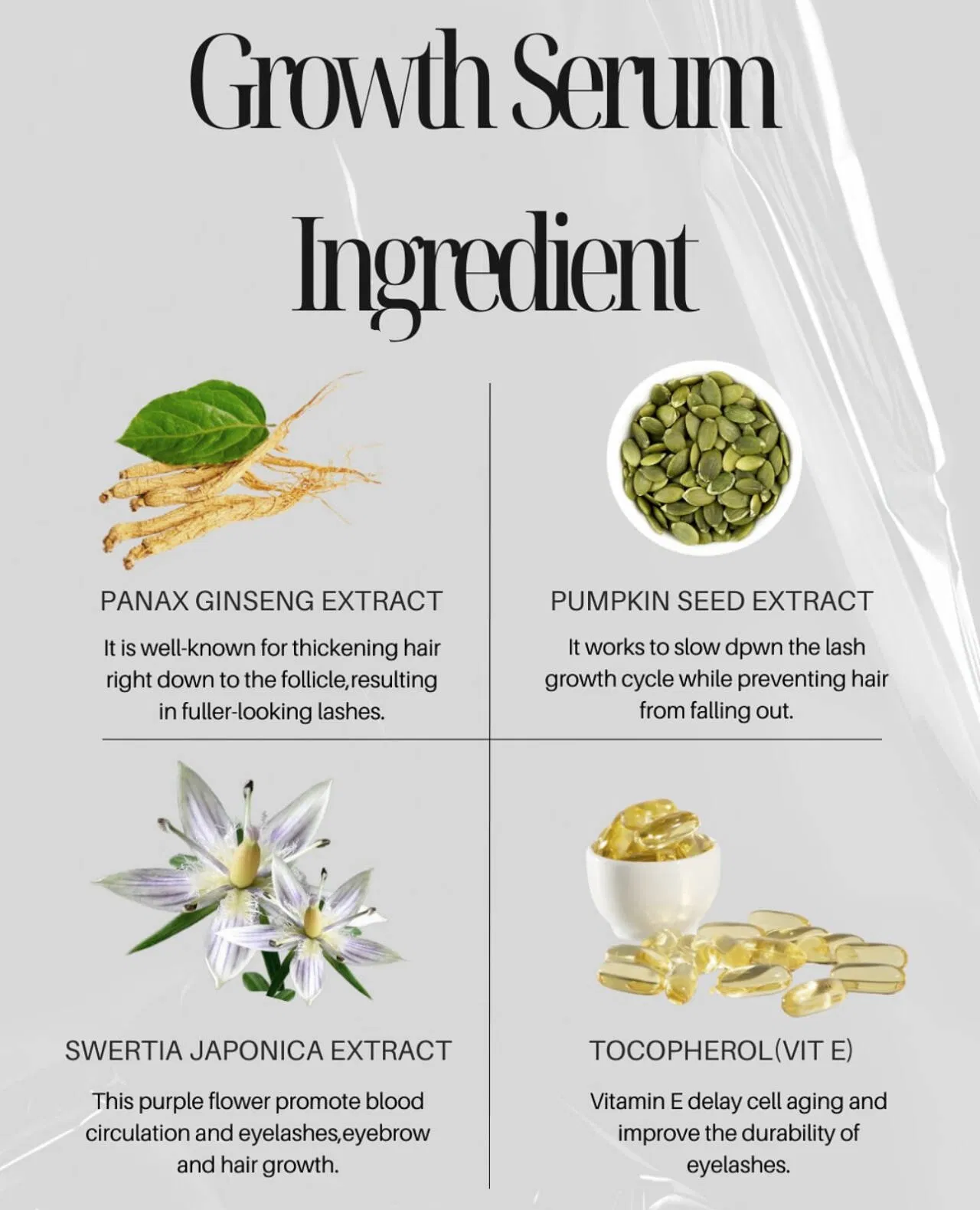 Органическая сыворотка для роста ресниц Vegan