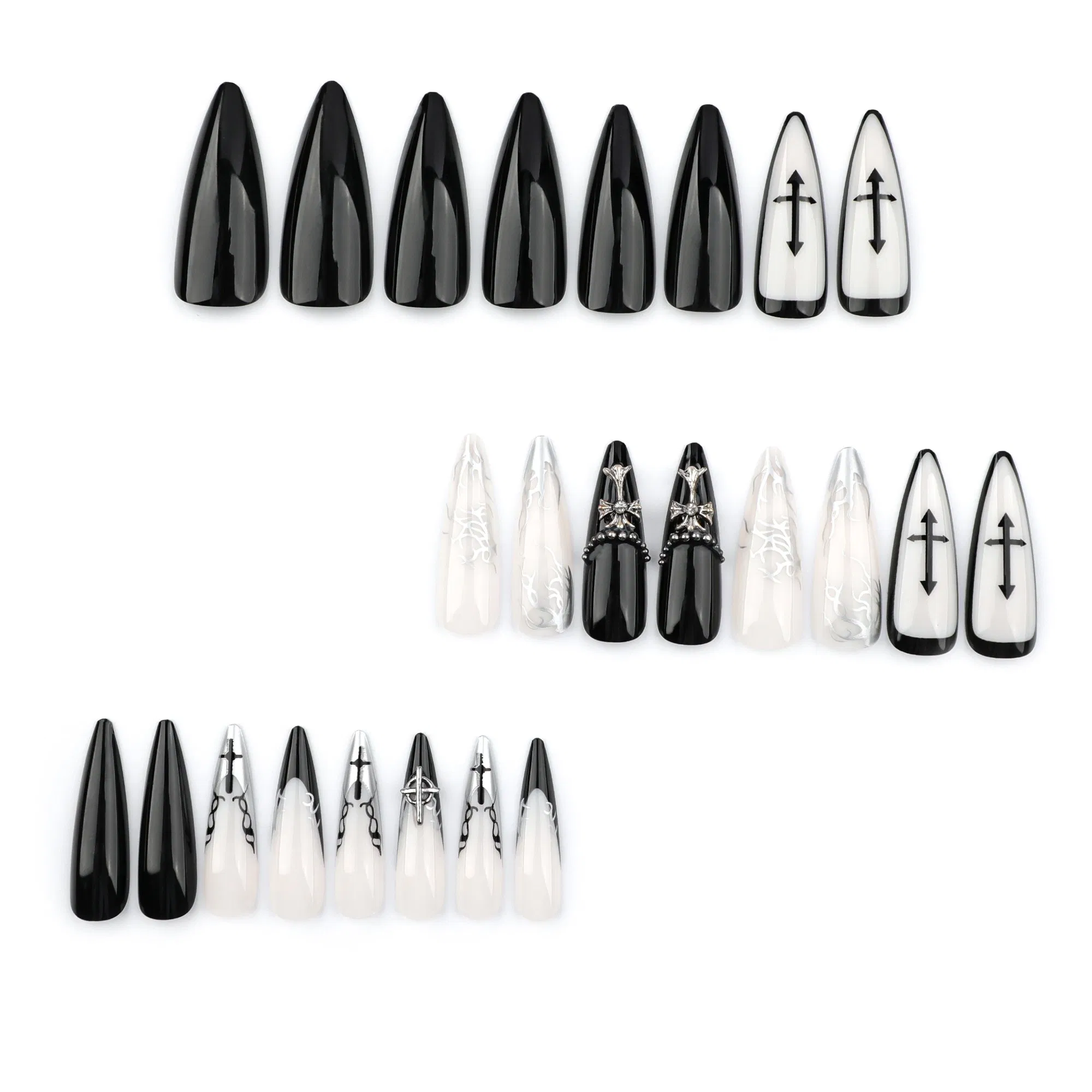 Custom Design Halloween Long Stiletto Reusable False Nail