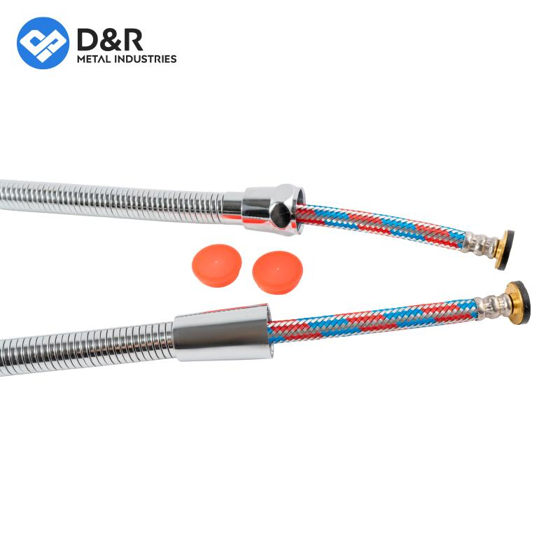 Universal 1/2" Stainless Steel Double Lock Extensible Bathroom Shower Flexible Hose