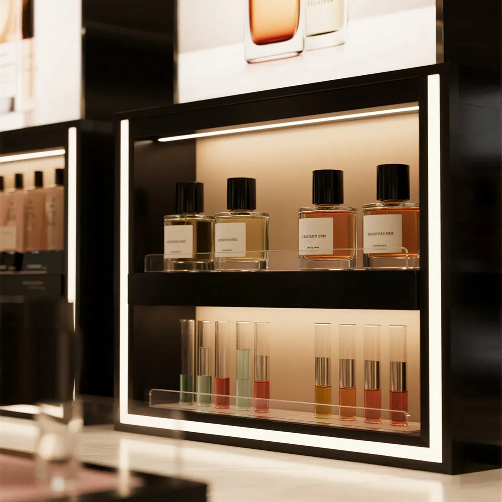 Cosmetic Display Perfume Rack Showcase Cabinet Makeup Beauty Skincare Stand