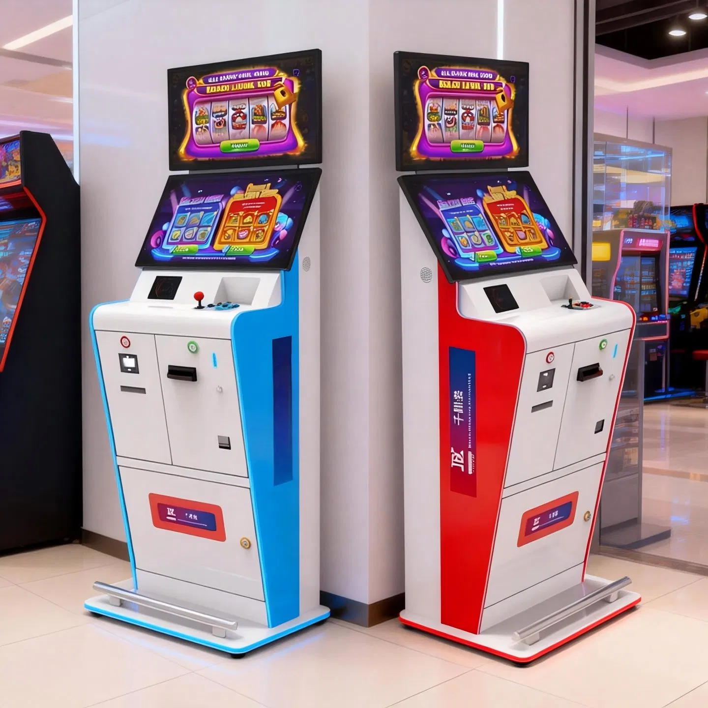 23.8" Dual Touch Screen Sports Betting Kiosk/Lottery Ticket Printing Kiosk for Gaming Business