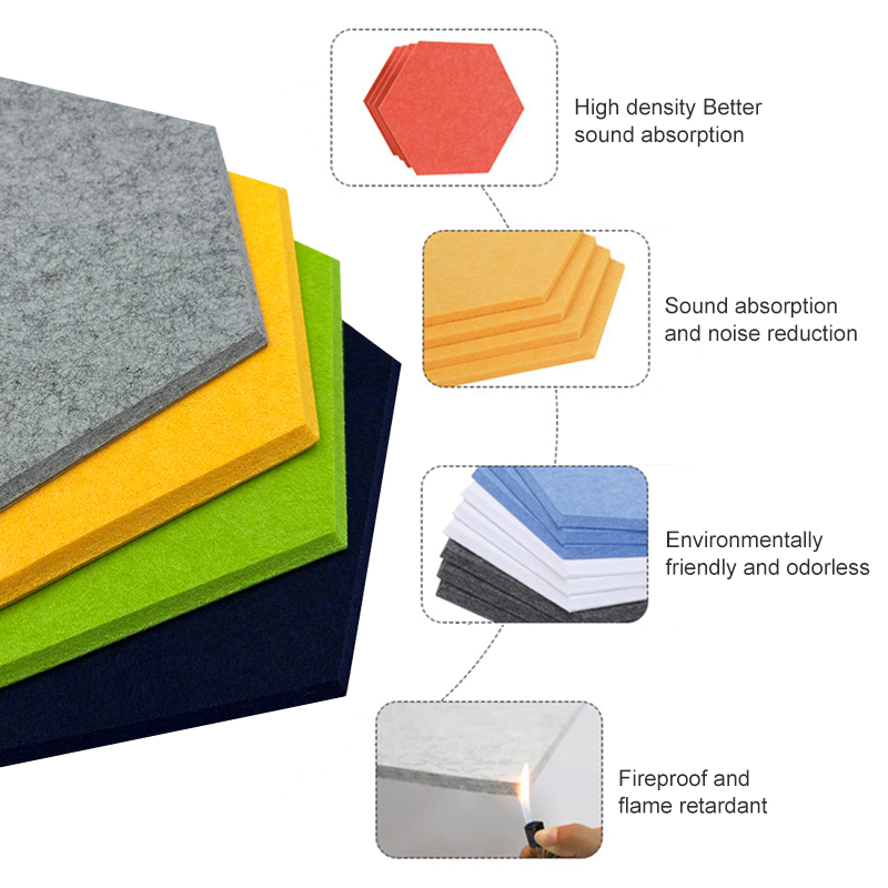 Wholesale Fireproof Decoration 100% Pet Felt Sound Absorbing Wall Acoustic Panels