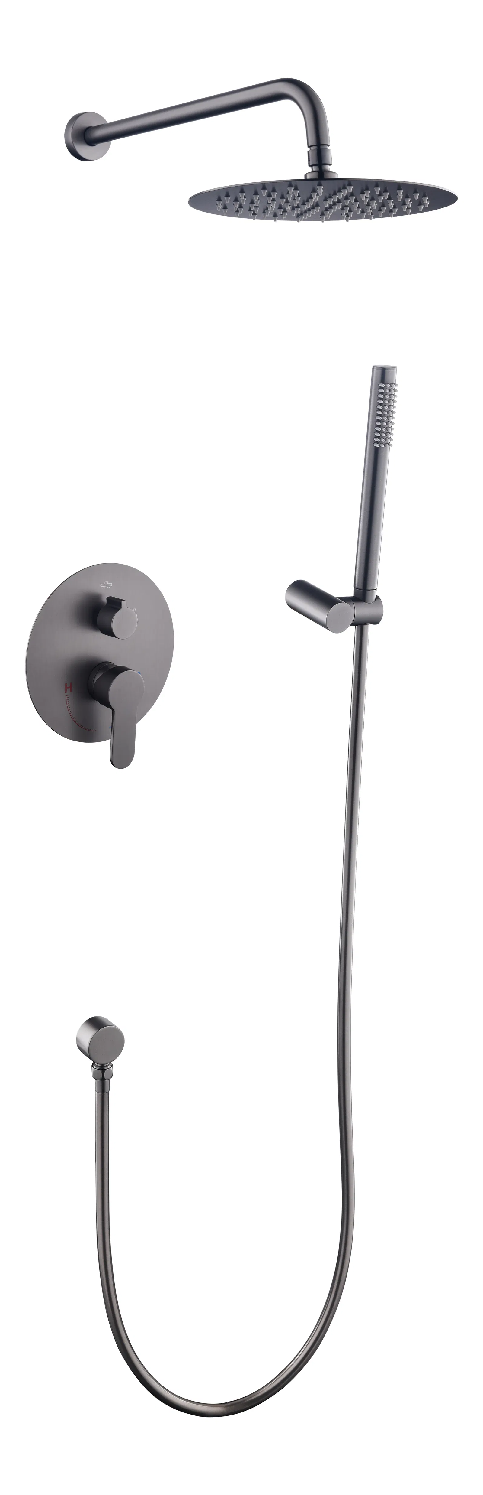 New Design Model Chromed Round Shape Two Functiones bathtub Concealed Shower Mixer Set