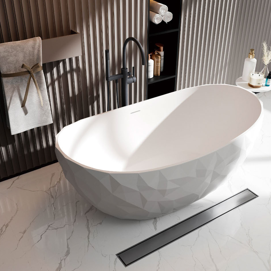 Отдельностоящая ванна в форме гусиного яйца