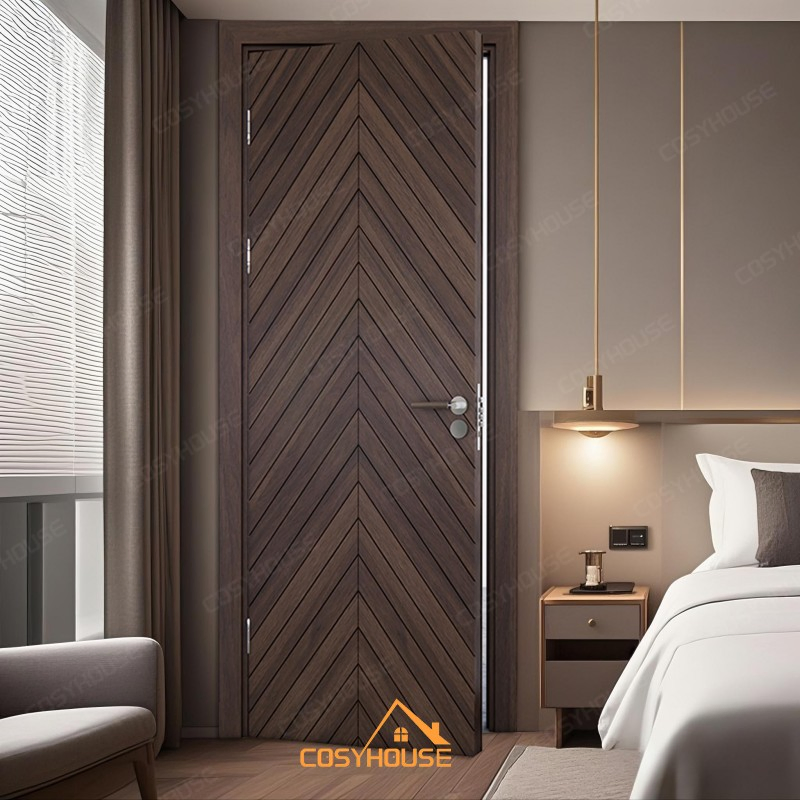 Elegant Fireproof Wooden Interior Door for Apartments & Hotels with UL CE Certification