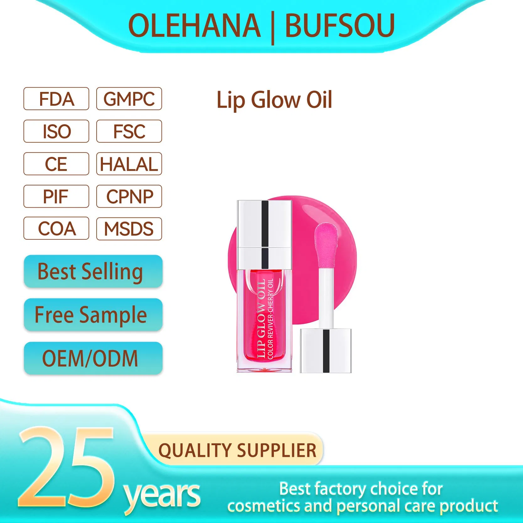 Wholesale Moisturizing Vegan Fruit Cherry Oil Plumper Tint Private Label Lip Glow Oil