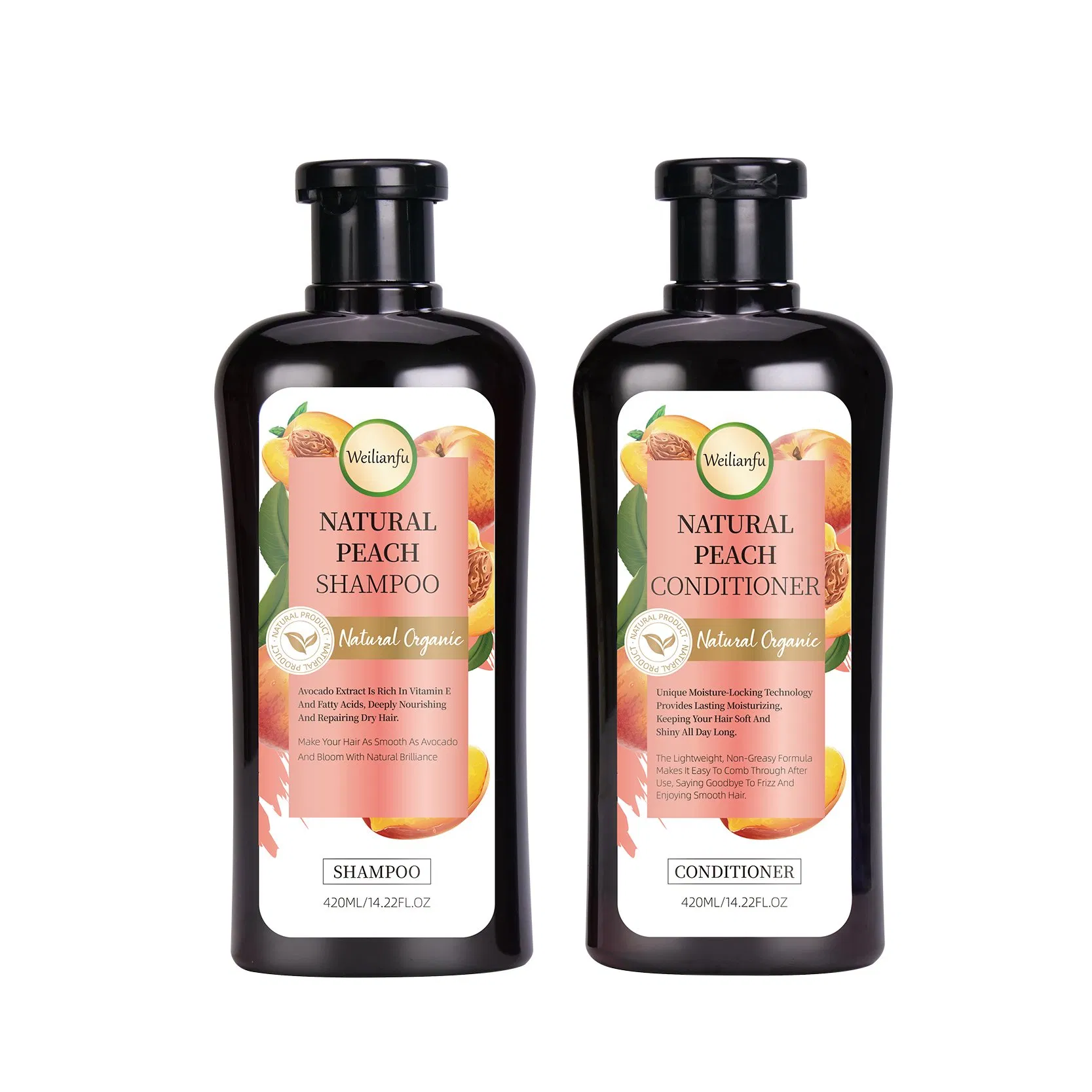 Peach Shampoo Set Moisturizing Shampoo for Dry Hair Smooth & Nourishing Formula for Healthy Locks Salon Quality Hydration