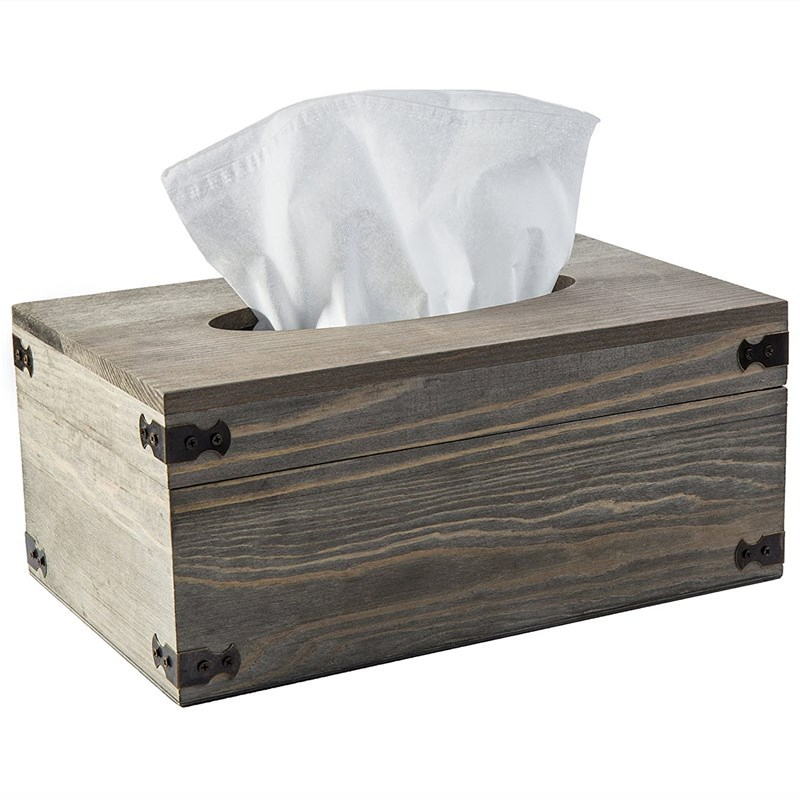Luxury Design Natural Wood Tissue Box with Cover