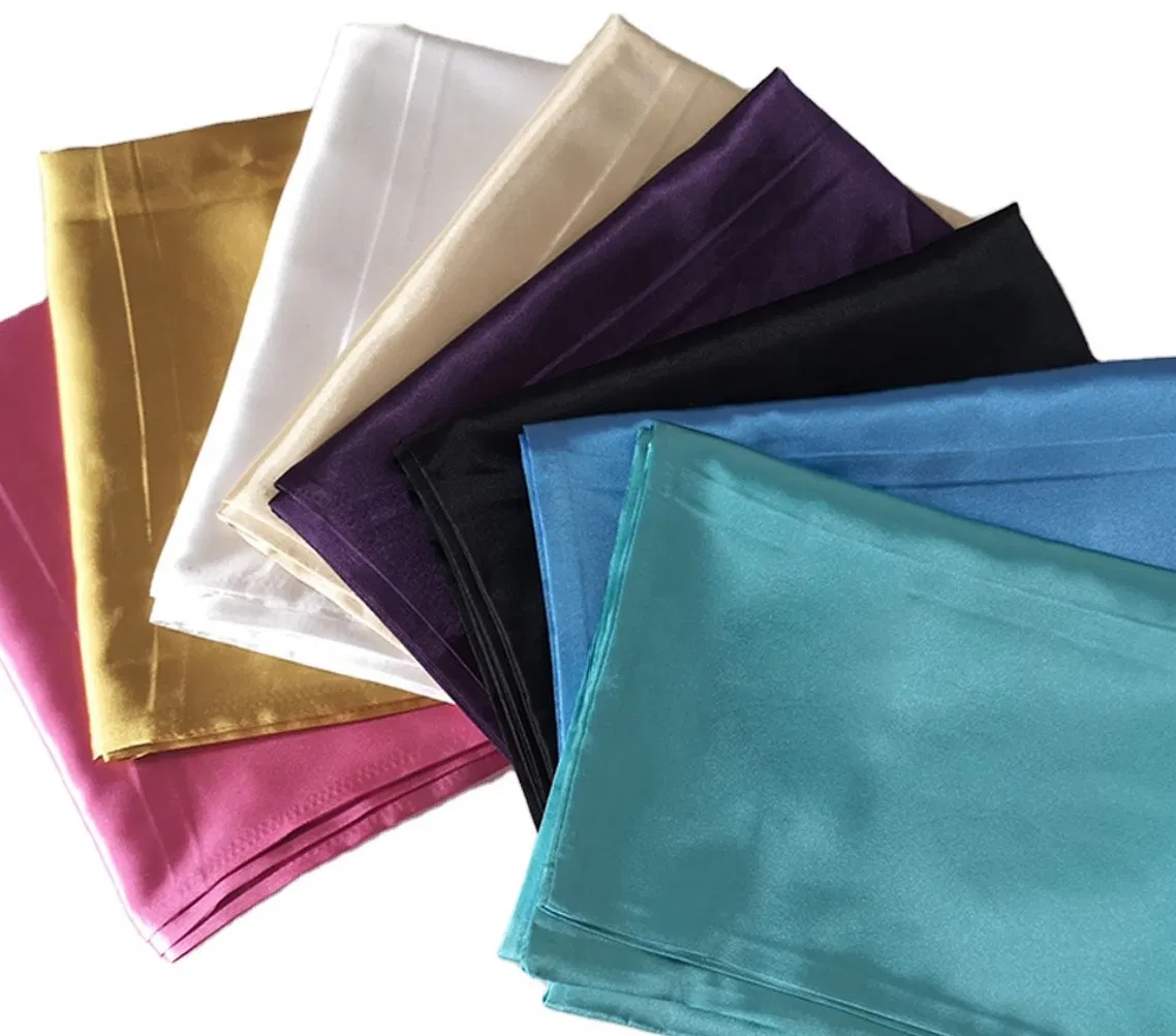 Luxury Embroidery Logo Shining Satin Polyester Pillow Case for Home Use