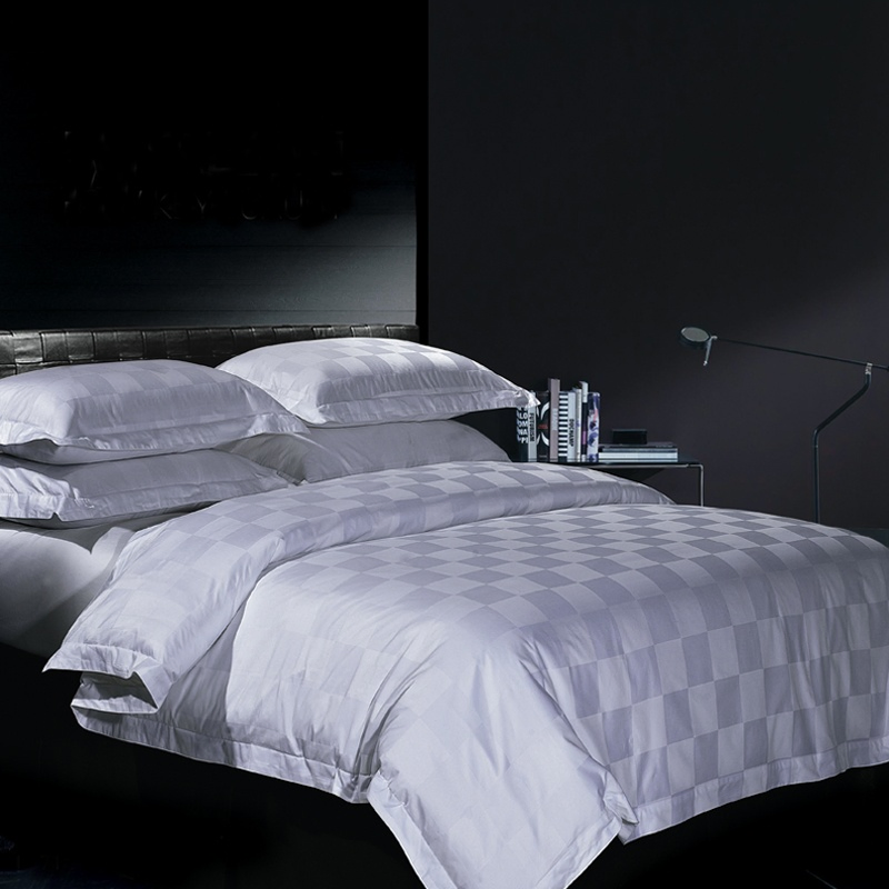5 Star Modern Satin Hotel Bedding Set Cotton White Sheet Duvet Cover Bedsheets Pillow Cover for Hotels