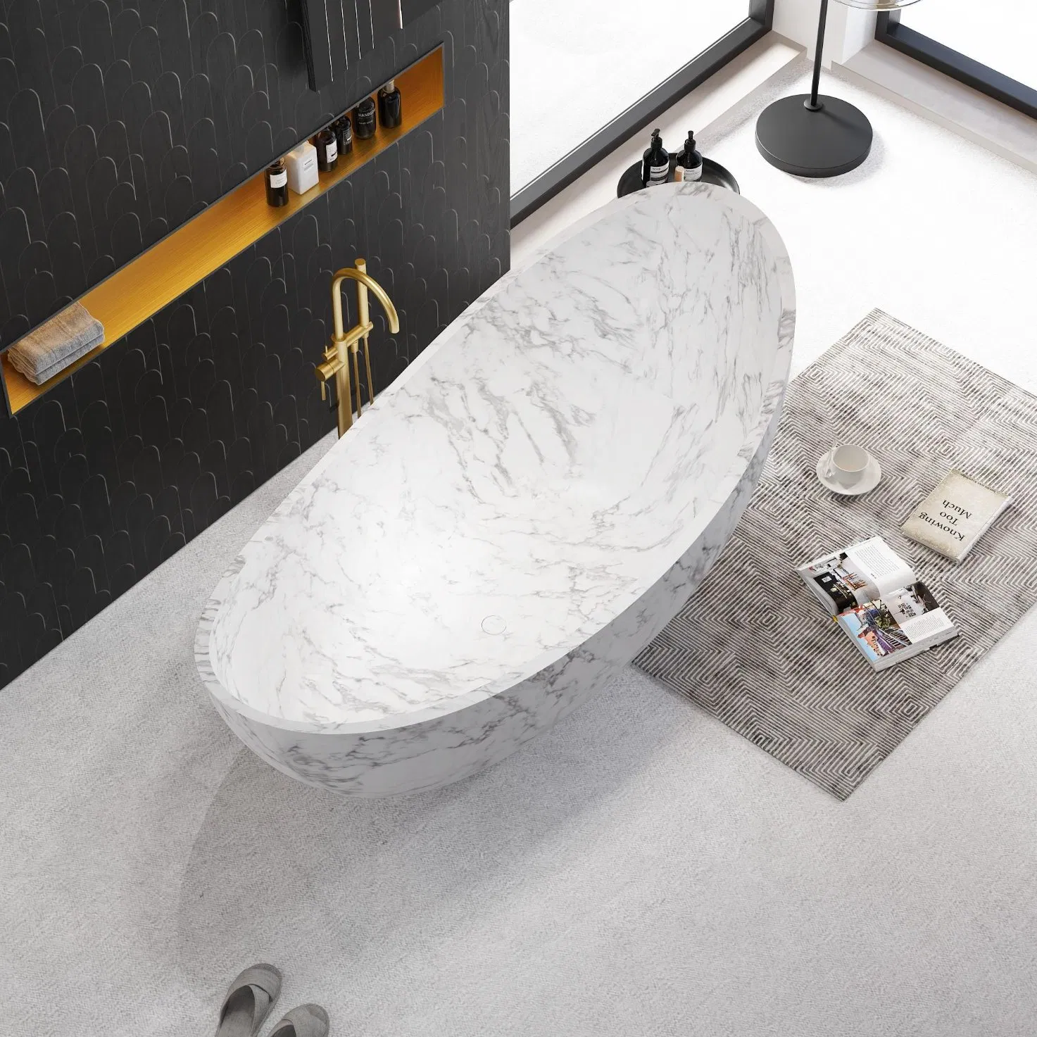 Ванна из искусственного камня с гидромассажем