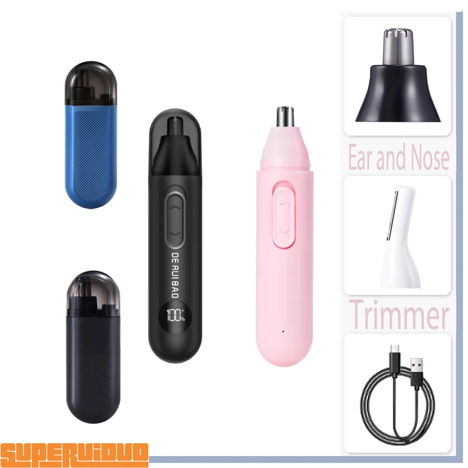 Smart Visual Feedback Personal Care Nose Hair Trimmer