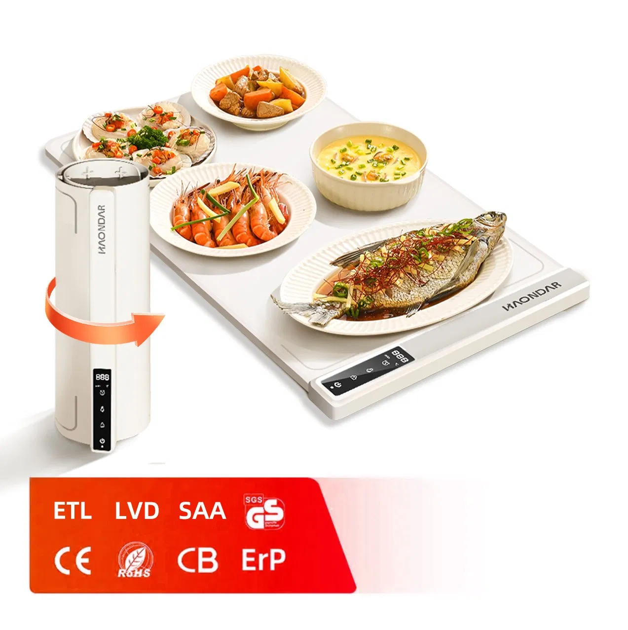 Food Warming Mat with Heat-Resistant Pad Child Lock Safety Food Warmer Chafing Dishes for Buffet, Gatherings, Parties, Everyday Use