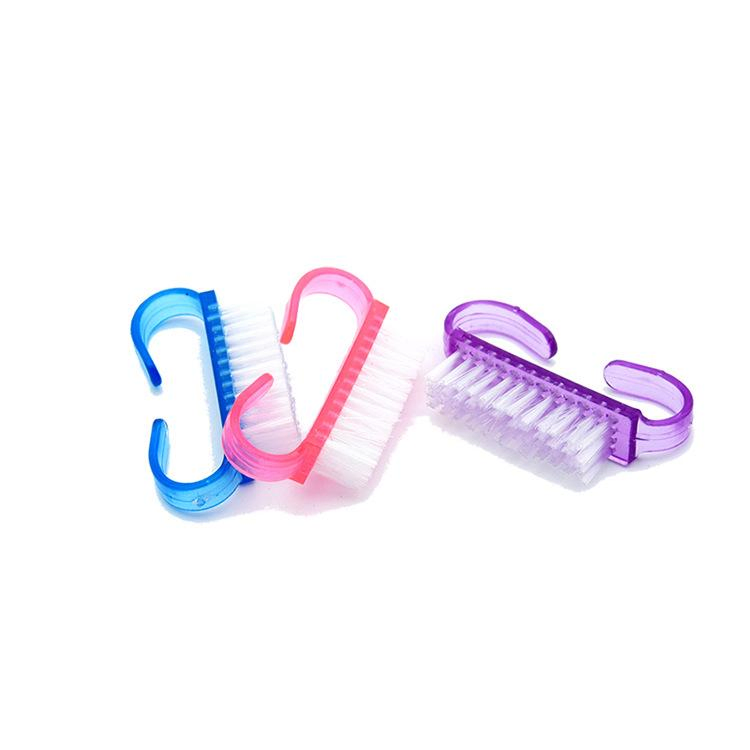 Plastic Nail Scrubbing Brush Ox Horn Mini Dust Cleaning Brush Manicure Pedicure Nail Art Brush