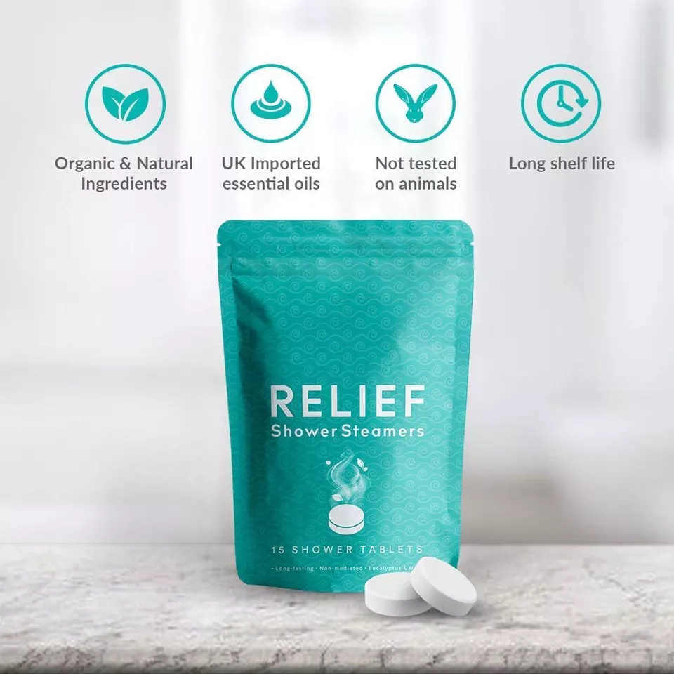 Shower Bombs with Essential Oils for Relaxation and Nasal Congesti Shower Steam Tablets Eucalyptus Shower Steamer