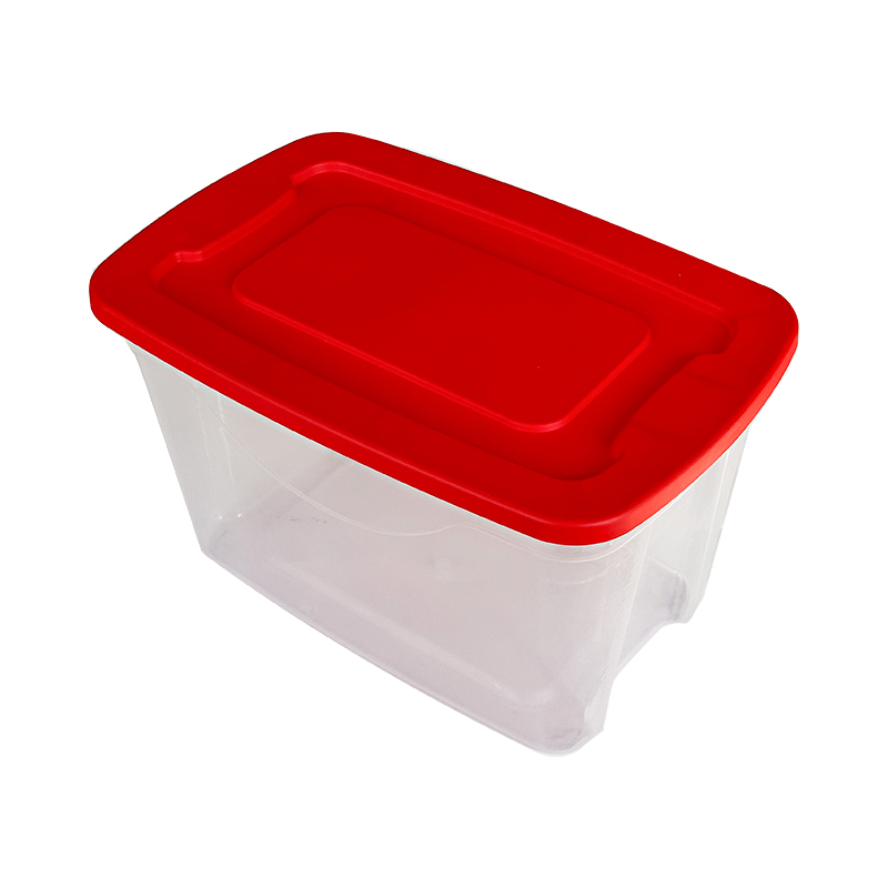 Plastic Heavy Duty 20 Gallon Storage Tote Multi-Purpose Box Transparent Base Colorful Lid