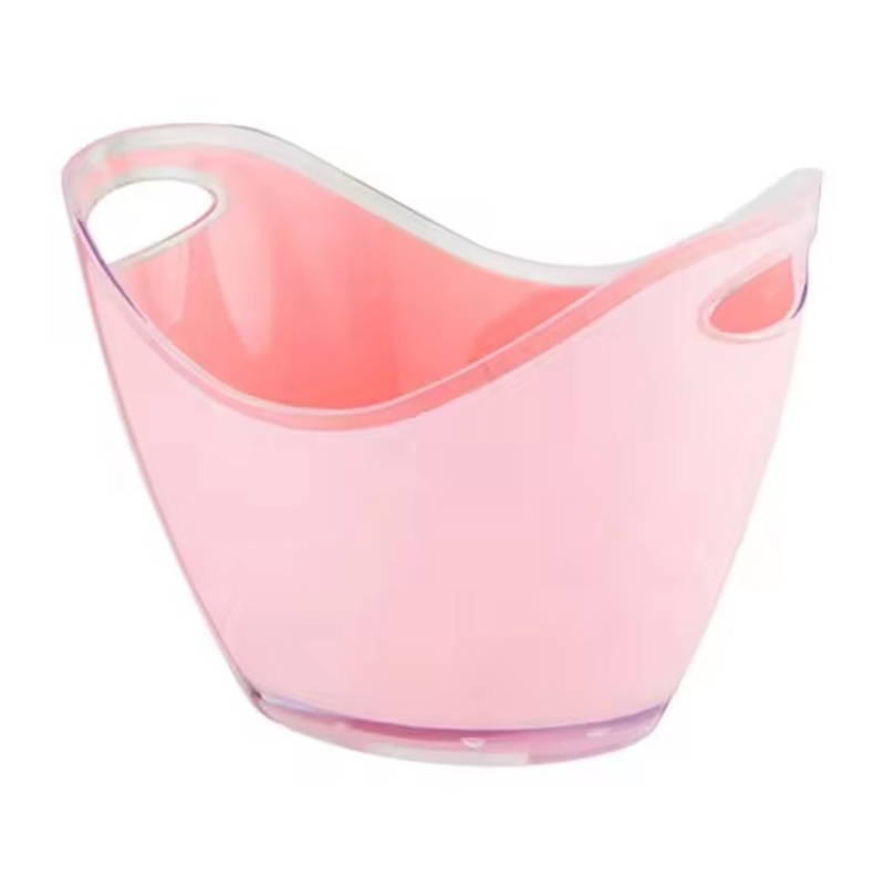 Inside Orange Outside Black Plastic Ice Bucket with Logo