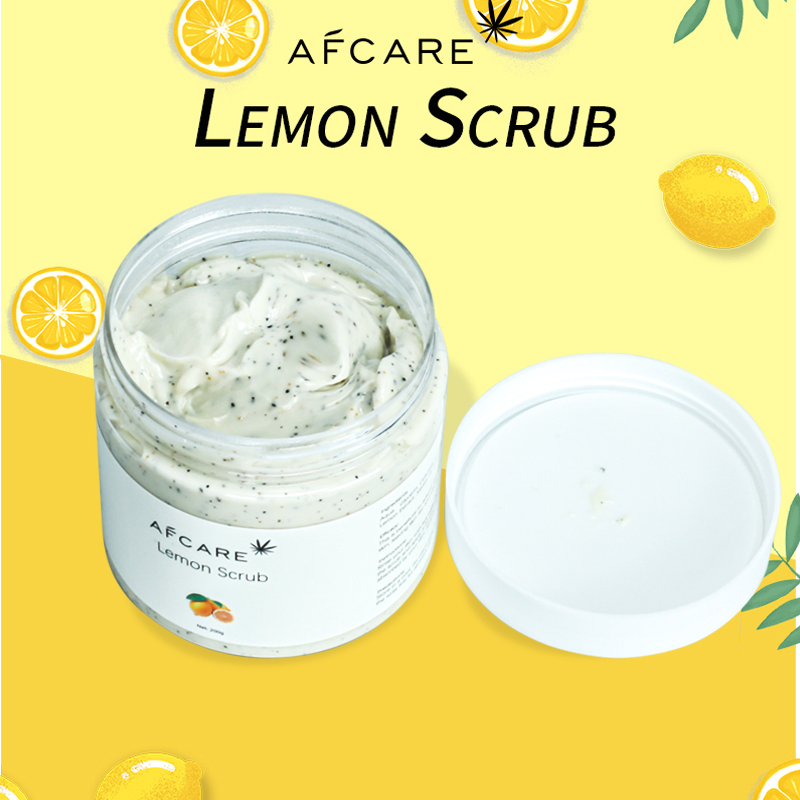 Organic Extract Oil-Control Moisturizing Firming Whitening Exfoliate Lemon Salt Face Body Scrub 200g