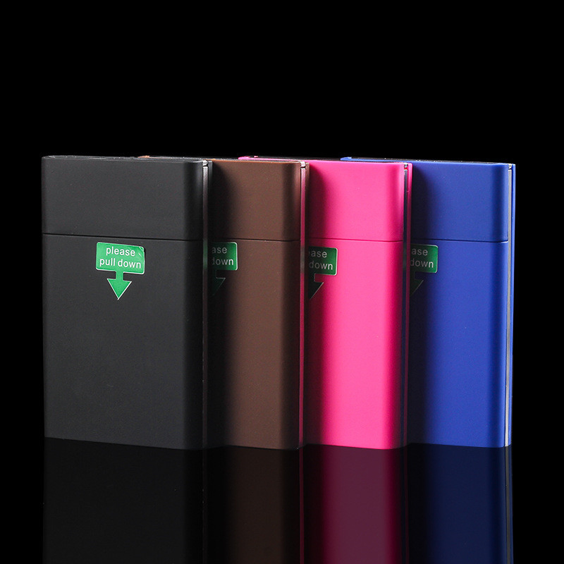 Ea448 20 Capacity Minimalist Colorful Plastic Empty Tobacco Case Men Luxury Portable Pull Down Lid Anti Moisture Storage Case
