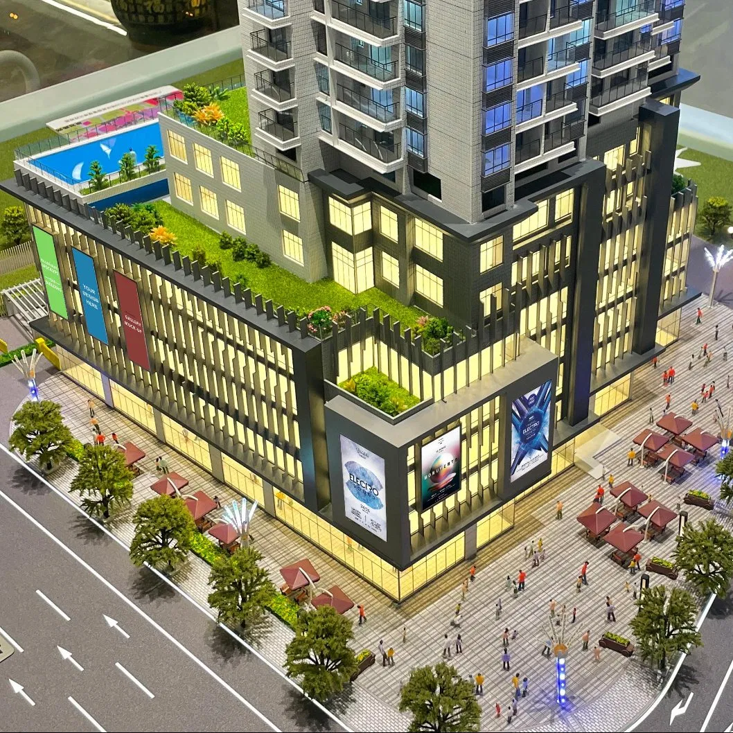 3D Customized Modern High-End Commercial Square Architectural Model