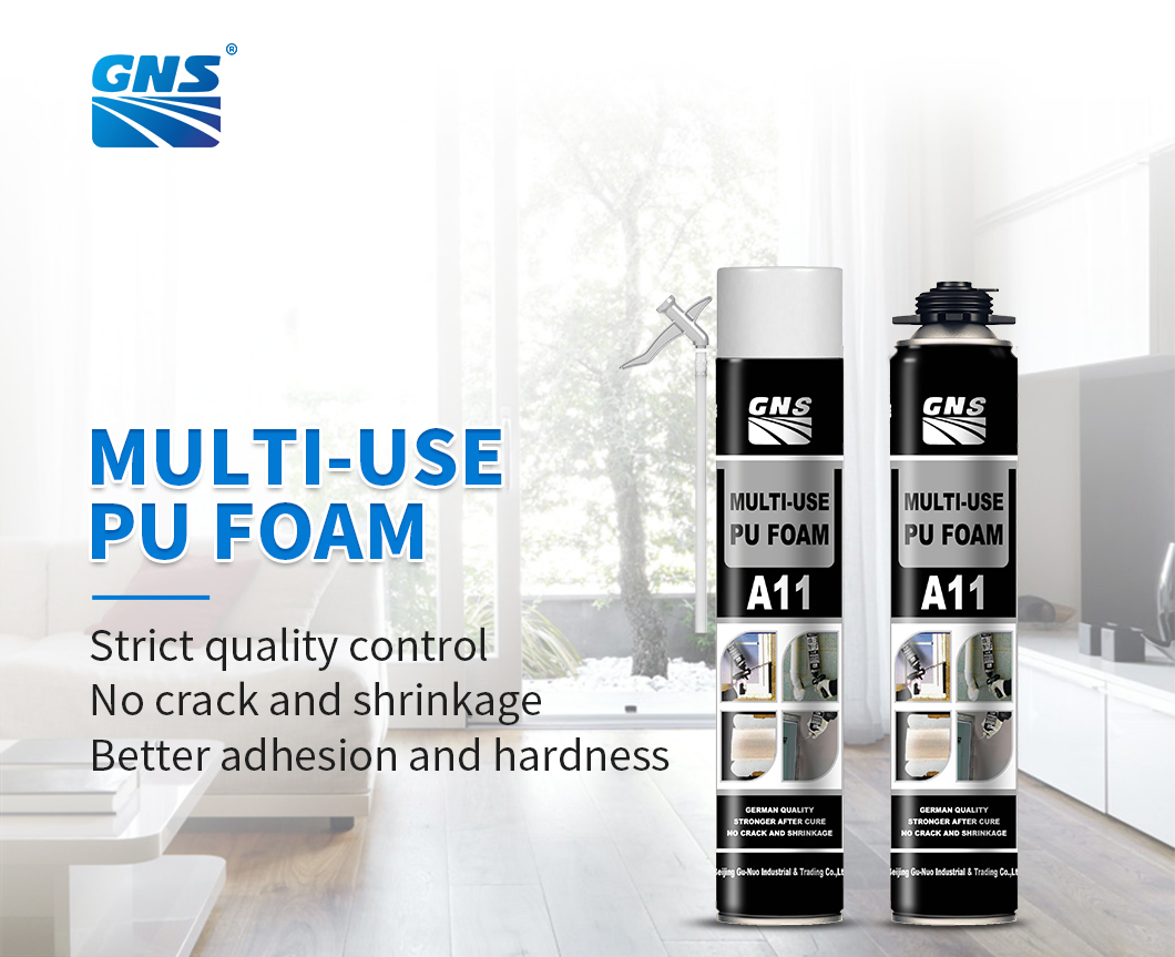 750ml PU Foam Sealant All-Season Seams and Cracks High Adhesion Concrete Brick Plaster Wood Plastic Polyurethane Foam