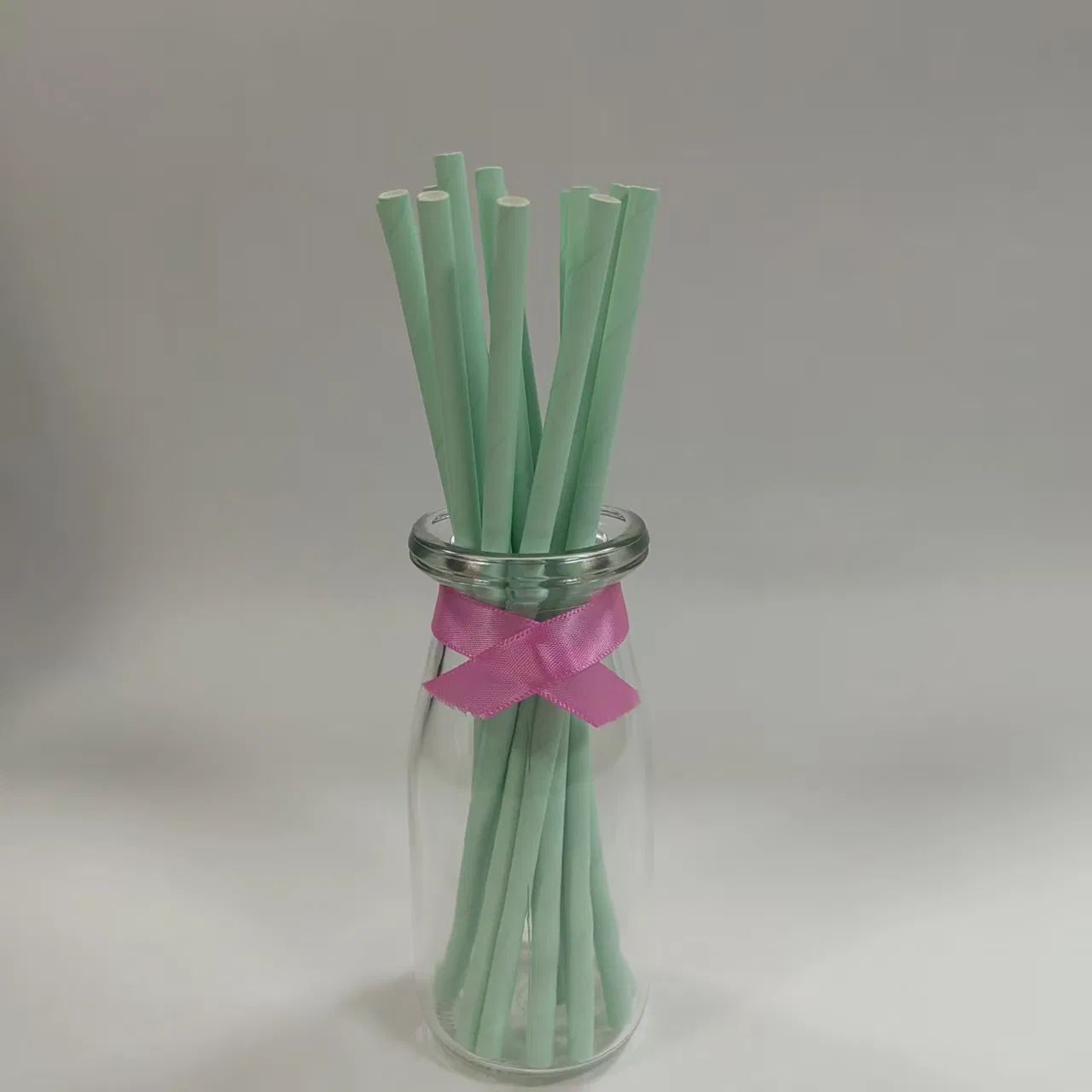 Eco-Friendly Disposablefresh Pea-Green Color Biodegradable Paper Straws