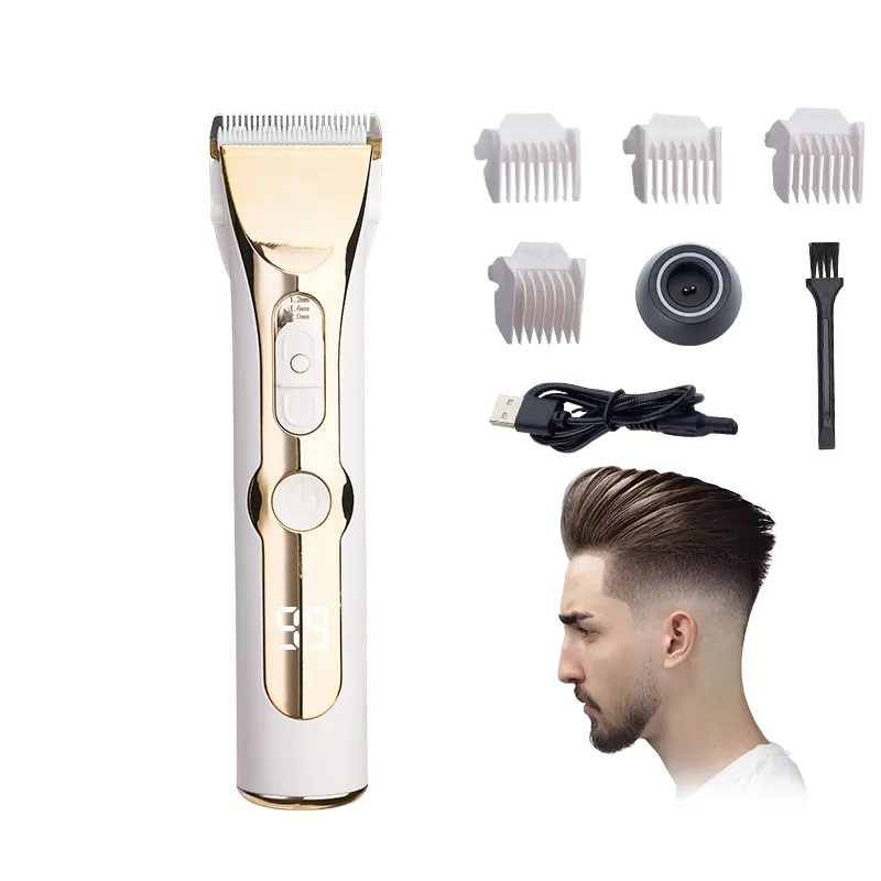 Waterproof Barber Clipper Cordless Professional Hair Trimmer Rechargeable Hair Clippers for Men